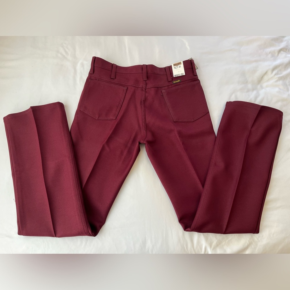 Vintage‎ NWT Made in USA Wrangler Burgundy Western Jeans 35x34 dress jeans